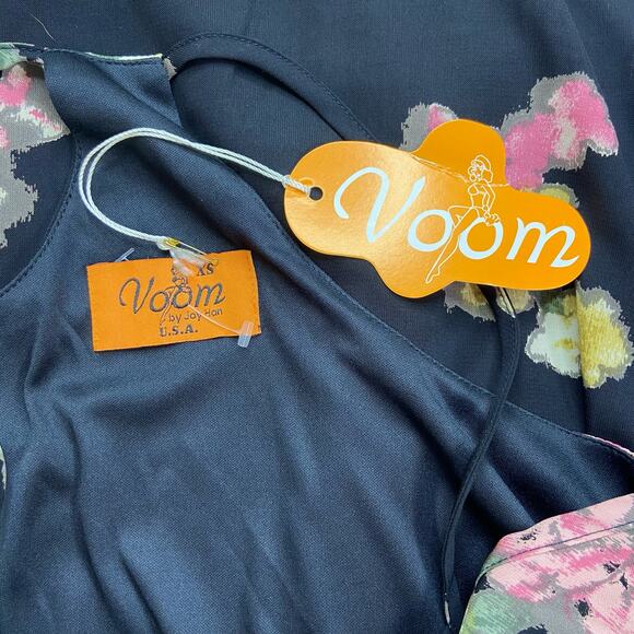 Voom by Joy Han Slip Dress Women’s XS Black Floral Lace Romantic Dark Date NWT - Picture 8 of 11